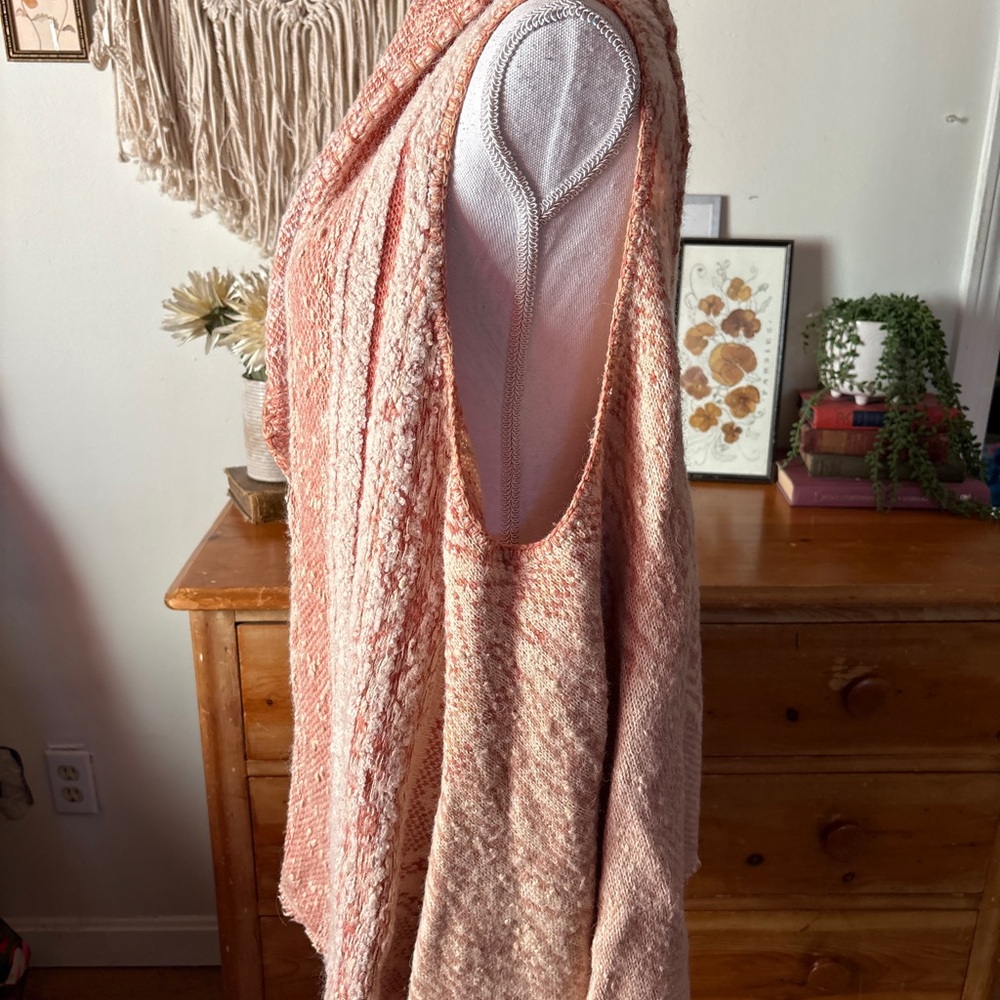 Free People Pink and Cream Textured Knit vest - Picture 3 of 6